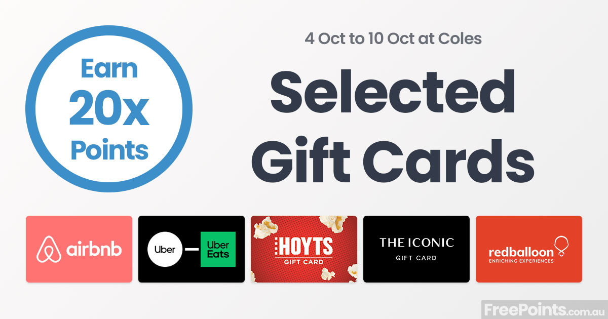 20x Flybuys points on Apple gift cards @ Coles (2 Aug to 8 Aug 2023) :  r/VelocityFrequentFlyer