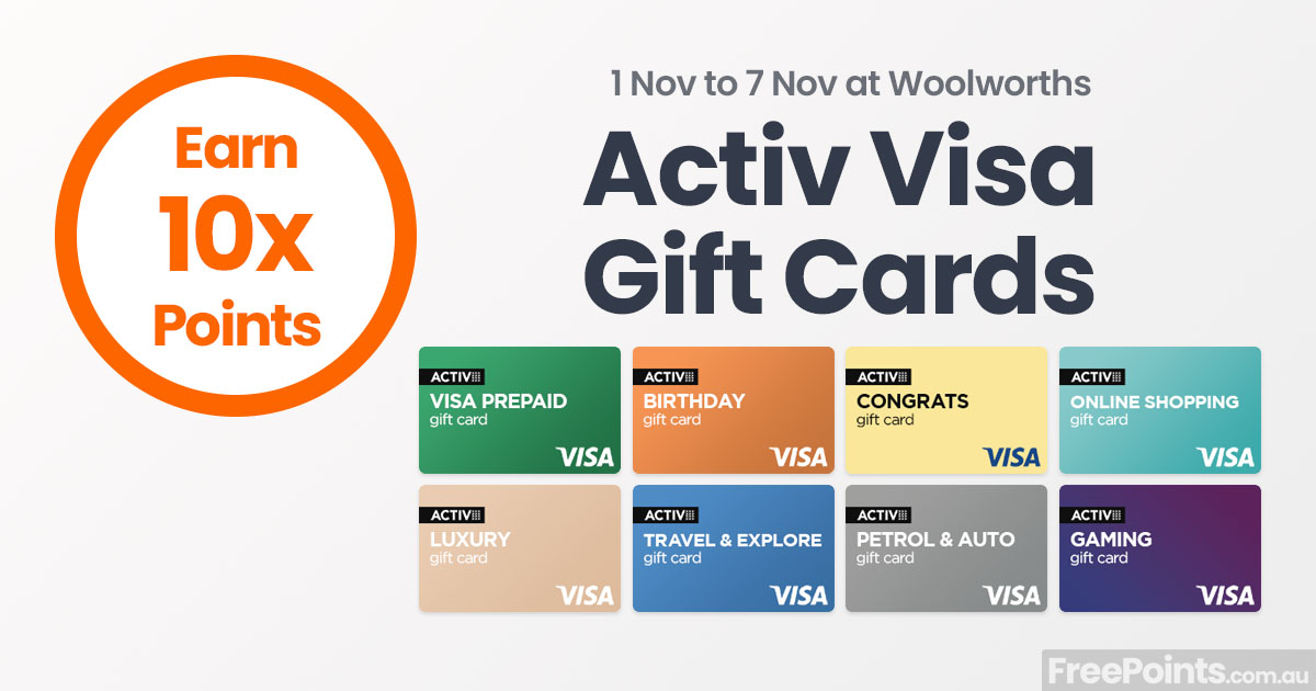 5% bonus value on Woolworths and Big W gift cards on the